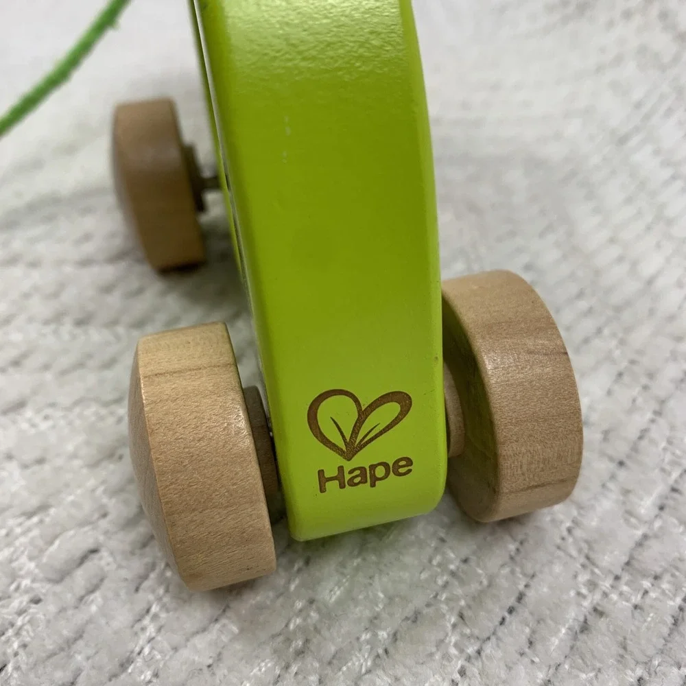 Hape Walk Along-Pull Along Wooden Turtle‎ Toy Rare HTF